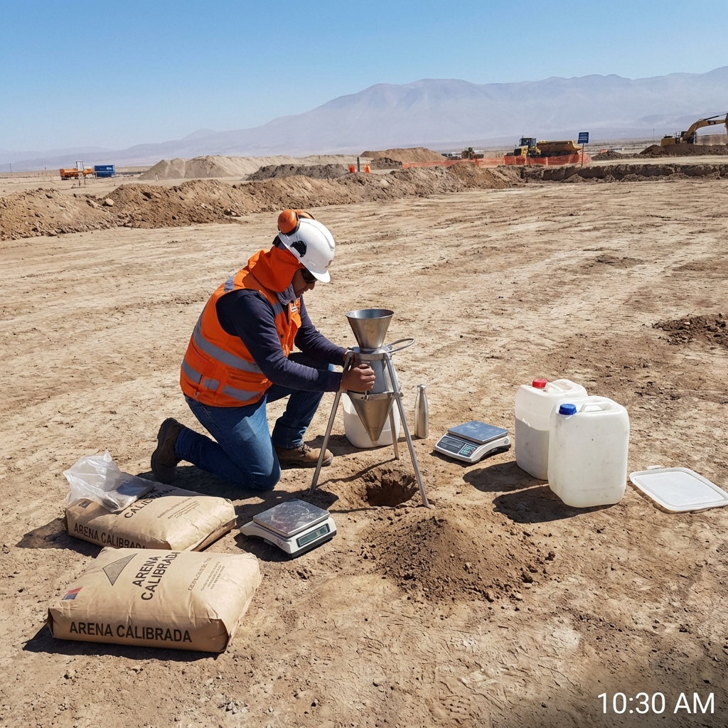 Densidad en Terreno - Servicio de laboratorio ESUAMA Antofagasta