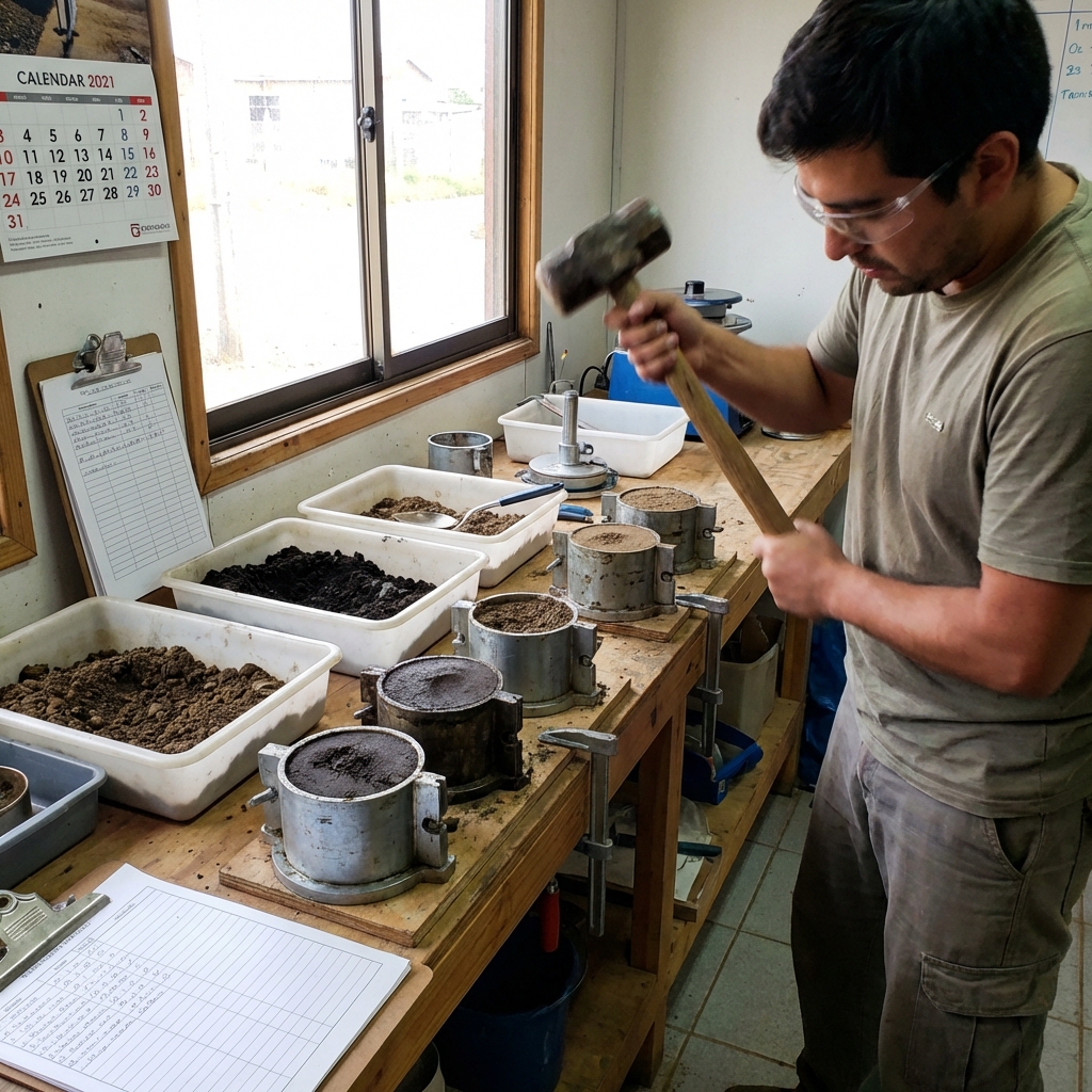 Proctor Modificado - Servicio de laboratorio ESUAMA Antofagasta